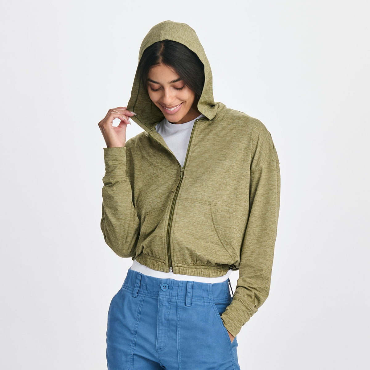 Eddie Bauer Women's Sightseer Knit Full-Zip Cropped Hoo