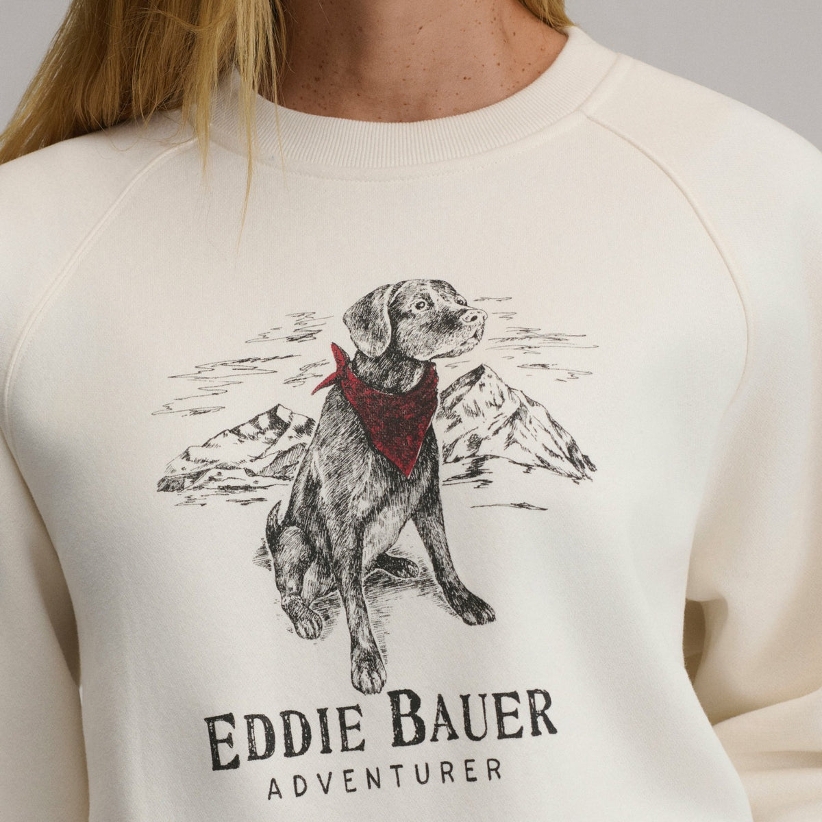 Eddie Bauer Women's The Vintage Soft Crew - Dog