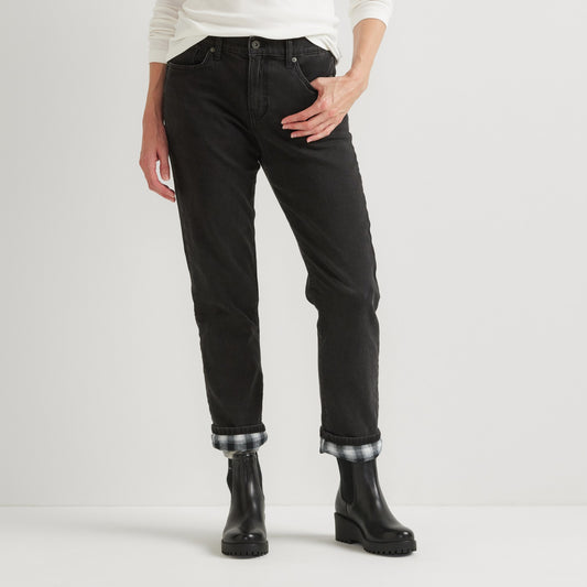 Eddie Bauer Women's Boyfriend Flannel Lined Jean
