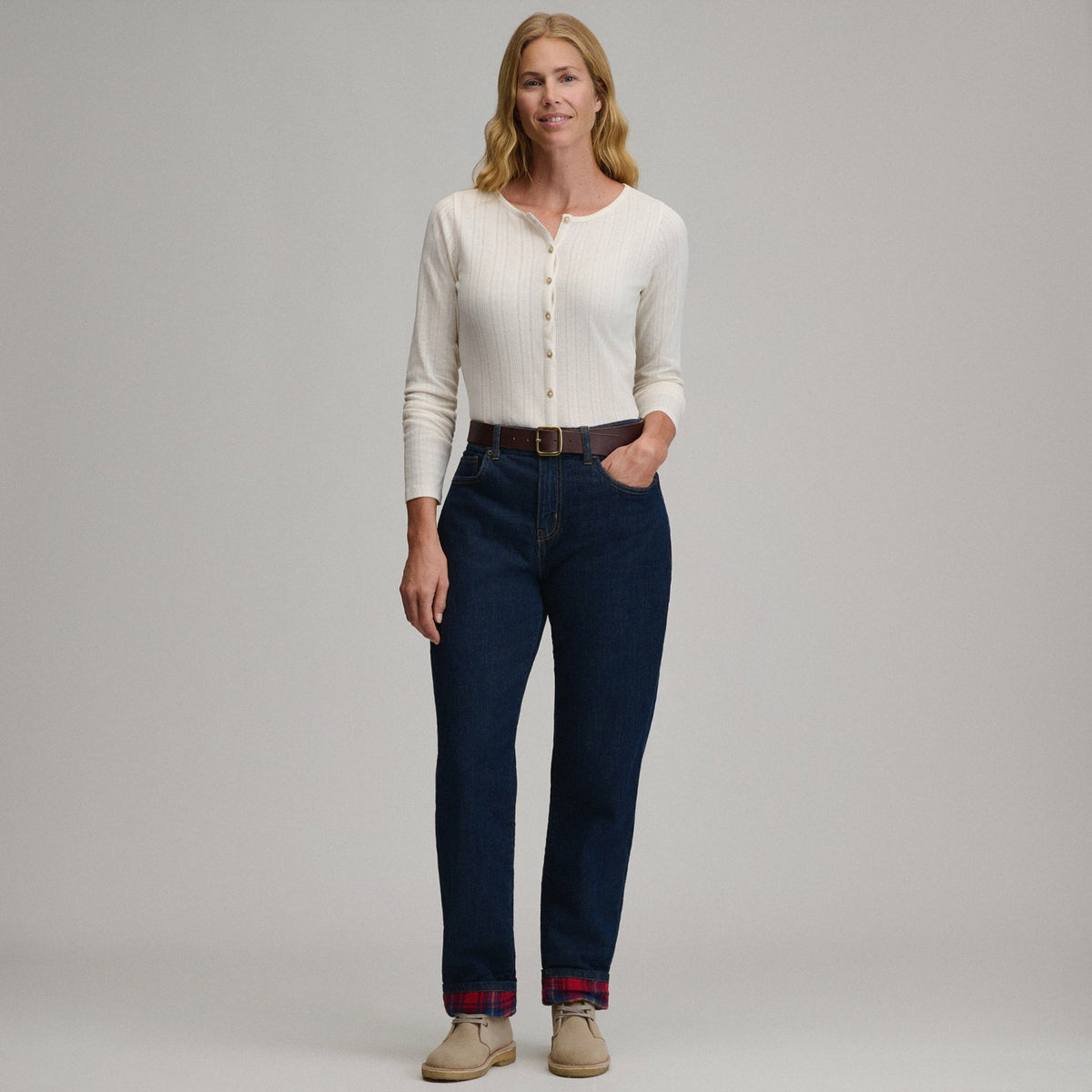 Eddie Bauer Women's Boyfriend Flannel Lined Jean