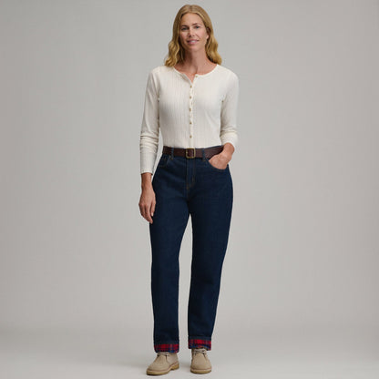 Eddie Bauer Women's Boyfriend Flannel Lined Jean