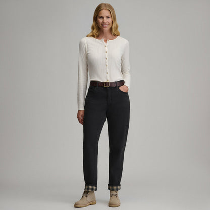 Eddie Bauer Women's Boyfriend Flannel Lined Jean