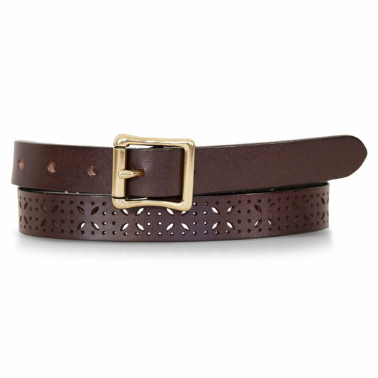 Eddie Bauer Women's Perforated Pattern Leather Belt