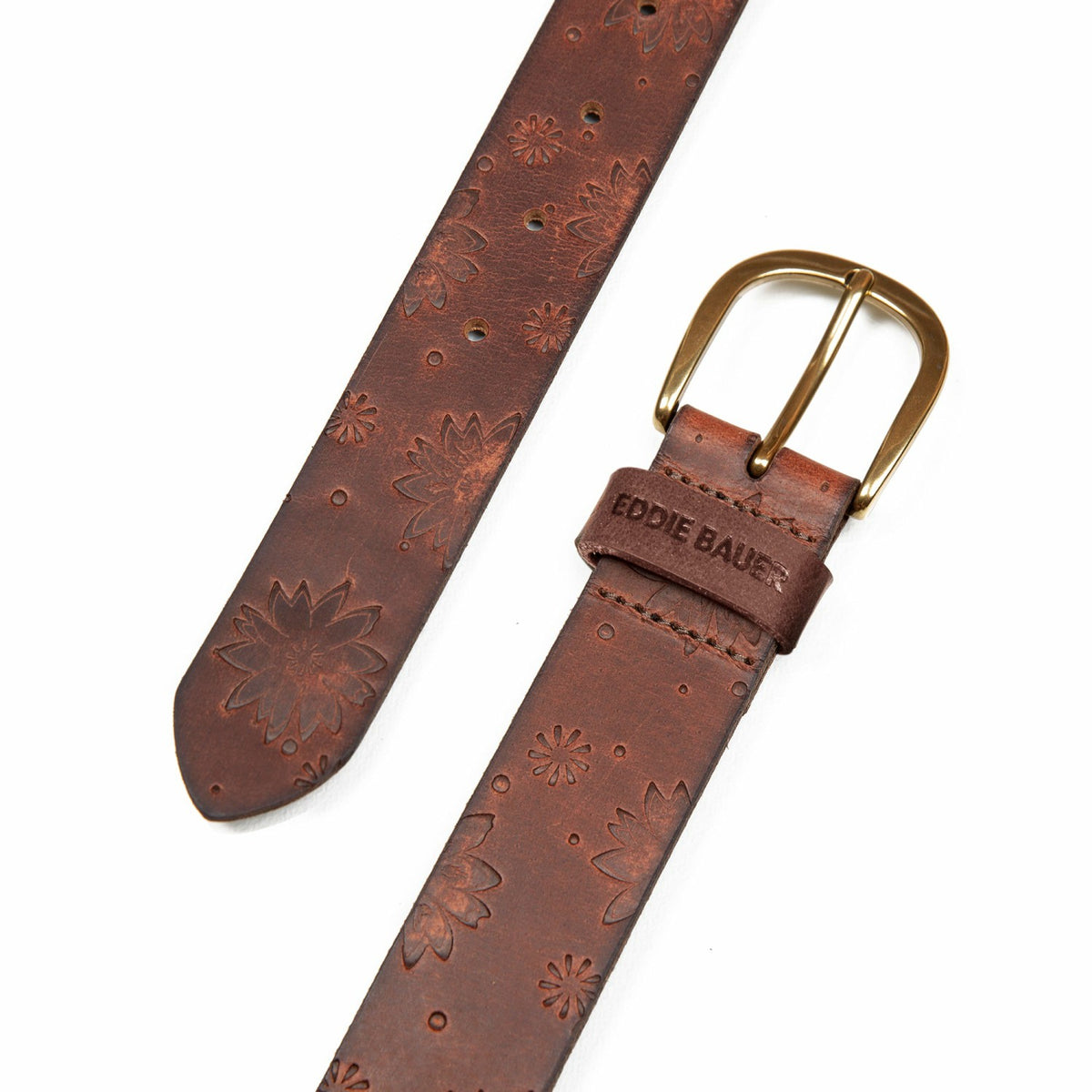 Eddie Bauer Women's Floral Tooled Leather Belt