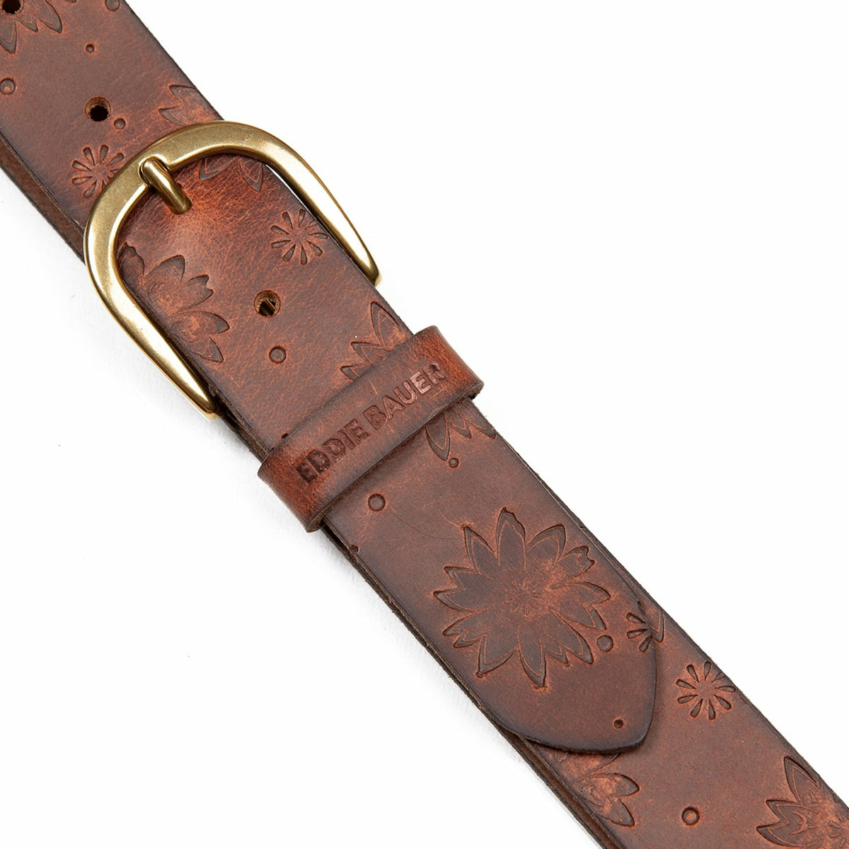 Eddie Bauer Women's Floral Tooled Leather Belt