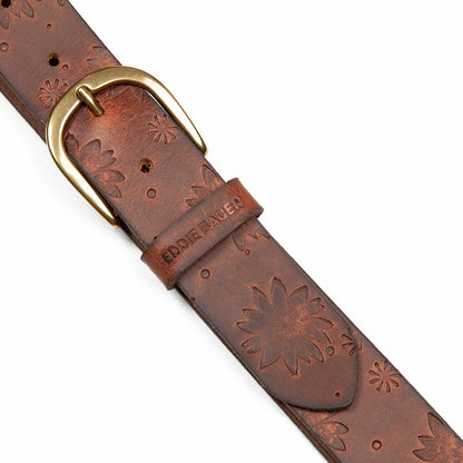 Eddie Bauer Women's Floral Tooled Leather Belt