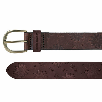 Eddie Bauer Women's Floral Tooled Leather Belt