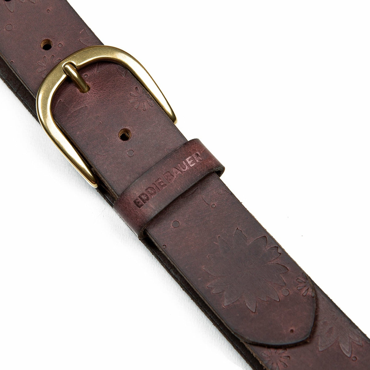 Eddie Bauer Women's Floral Tooled Leather Belt