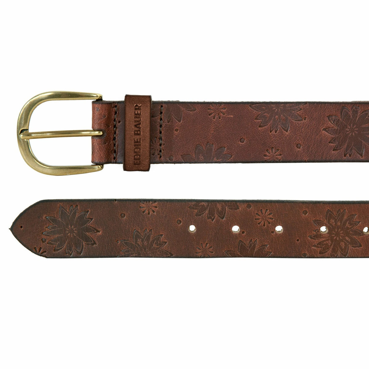 Eddie Bauer Women's Floral Tooled Leather Belt