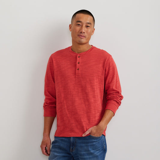 Eddie Bauer Men's LS Slub Jersey Henley