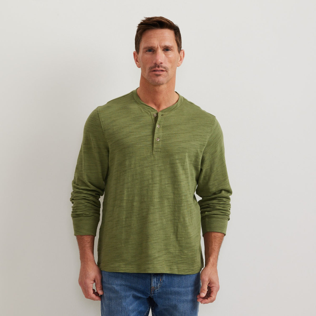 Eddie Bauer Men's LS Slub Jersey Henley