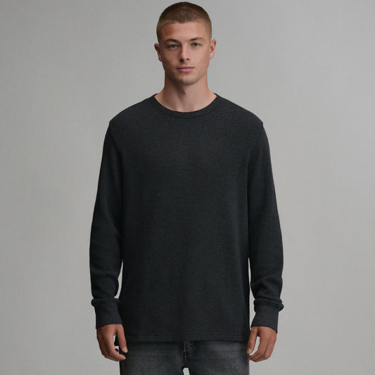 Eddie Bauer Men's Plaited Waffle Thermal Crew