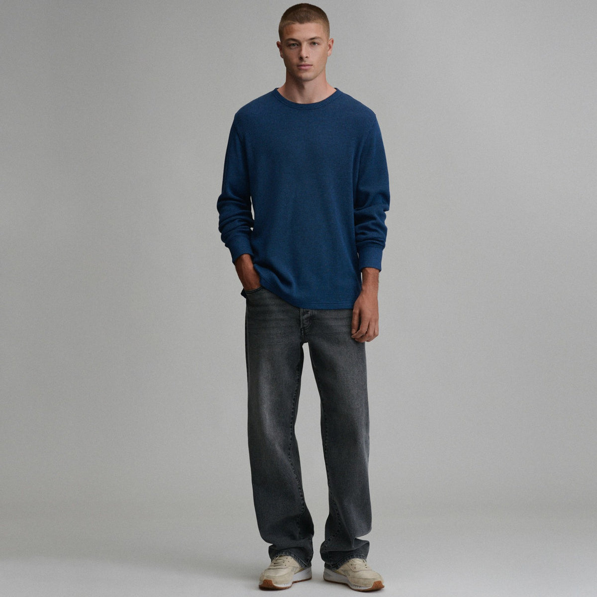 Eddie Bauer Men's Plaited Waffle Thermal Crew