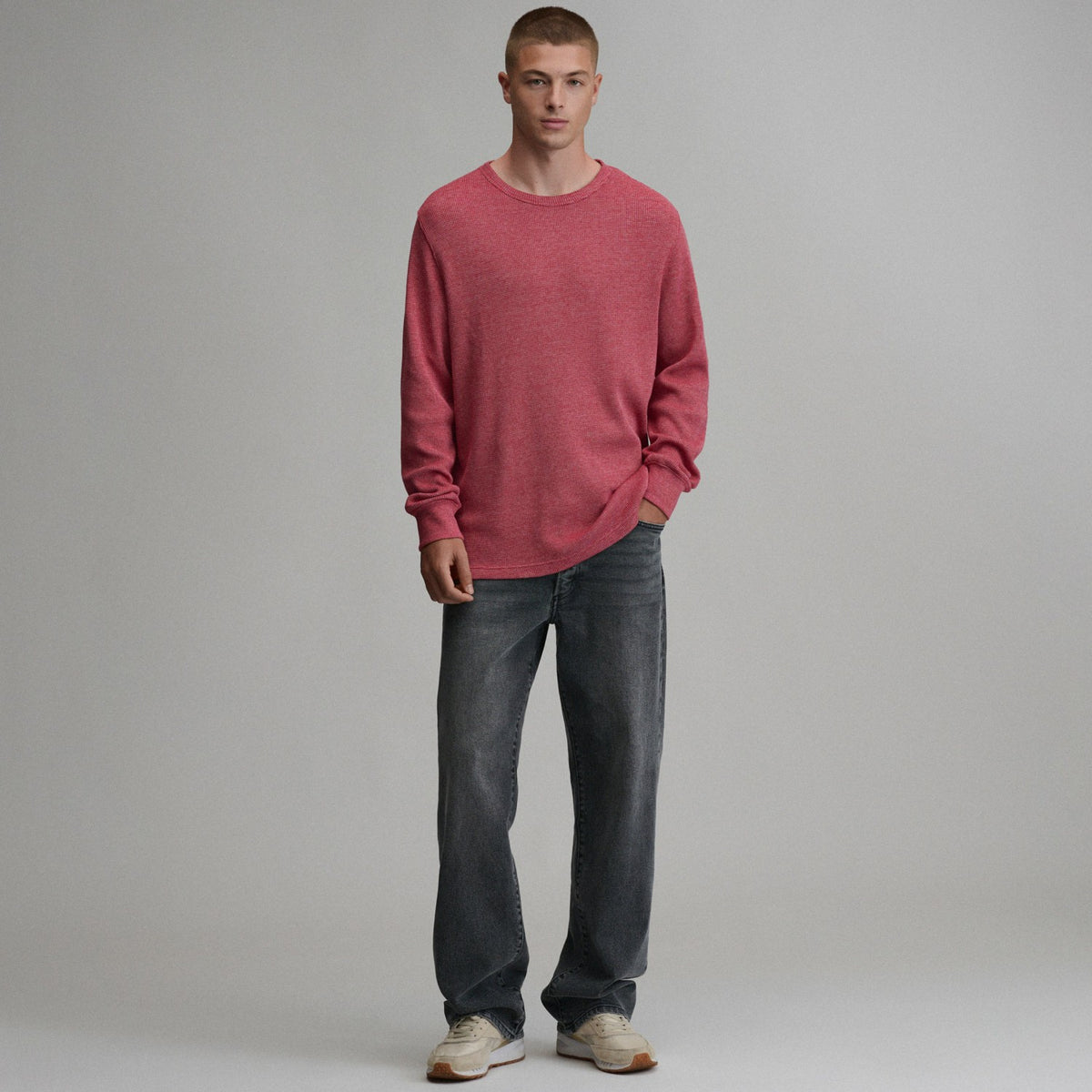 Eddie Bauer Men's Plaited Waffle Thermal Crew