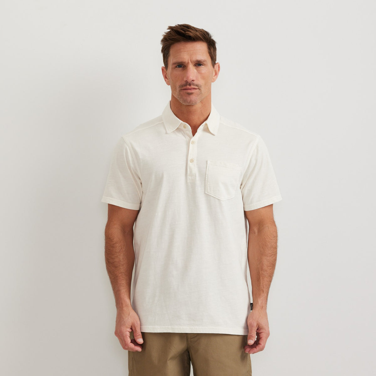 Eddie Bauer Men's SS Sunwashed Cotton Pocket Polo