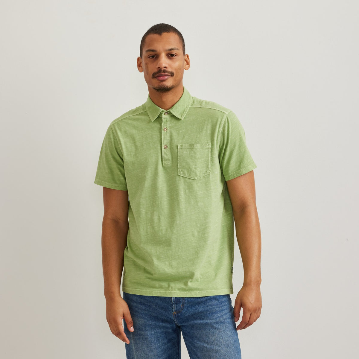 Eddie Bauer Men's SS Sunwashed Cotton Pocket Polo