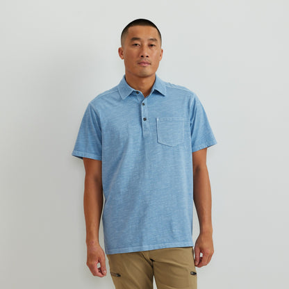 Eddie Bauer Men's SS Sunwashed Cotton Pocket Polo