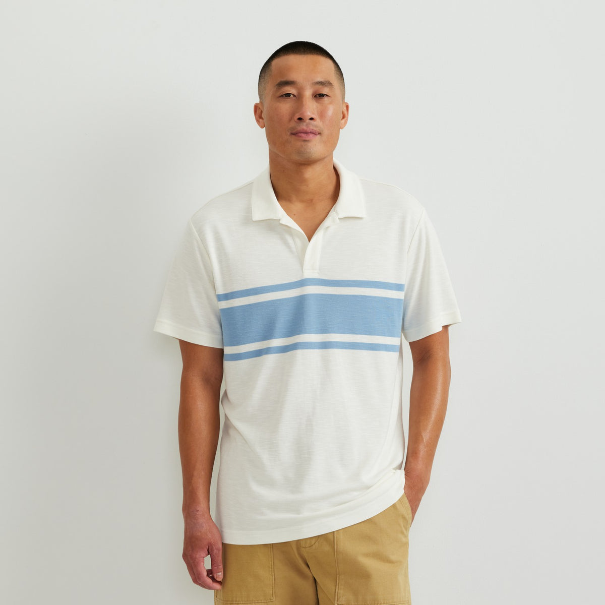 Eddie Bauer Men's SS Journey Modal Polo Stripe