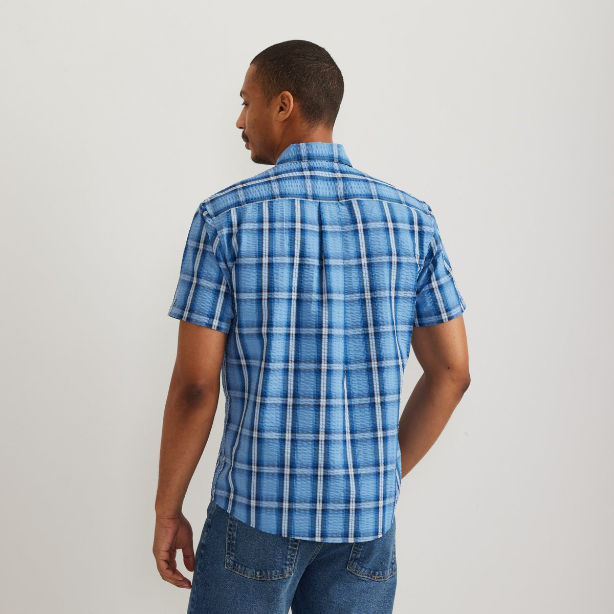 Eddie Bauer Men's SS Pack It Seersucker 3.0