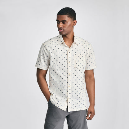 Eddie Bauer Men's SS New Baja Knit Button Up