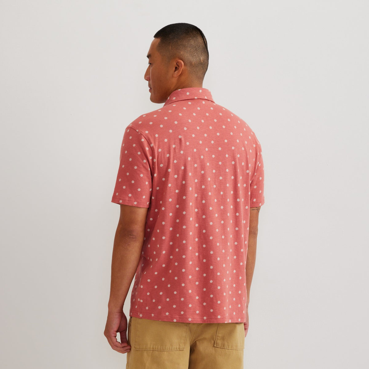 Eddie Bauer Men's SS New Baja Knit Button Up