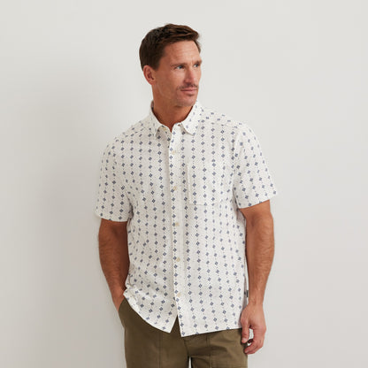 Eddie Bauer Men's SS New Baja Knit Button Up