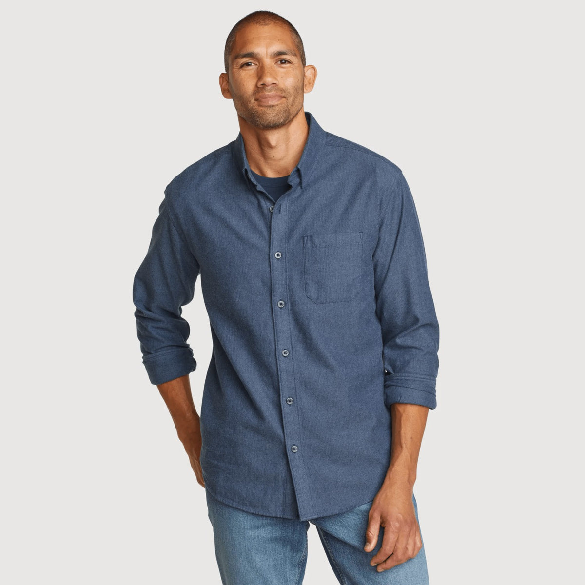 Eddie Bauer Men's LS Classic 1 Pocket Eddies Favoritef