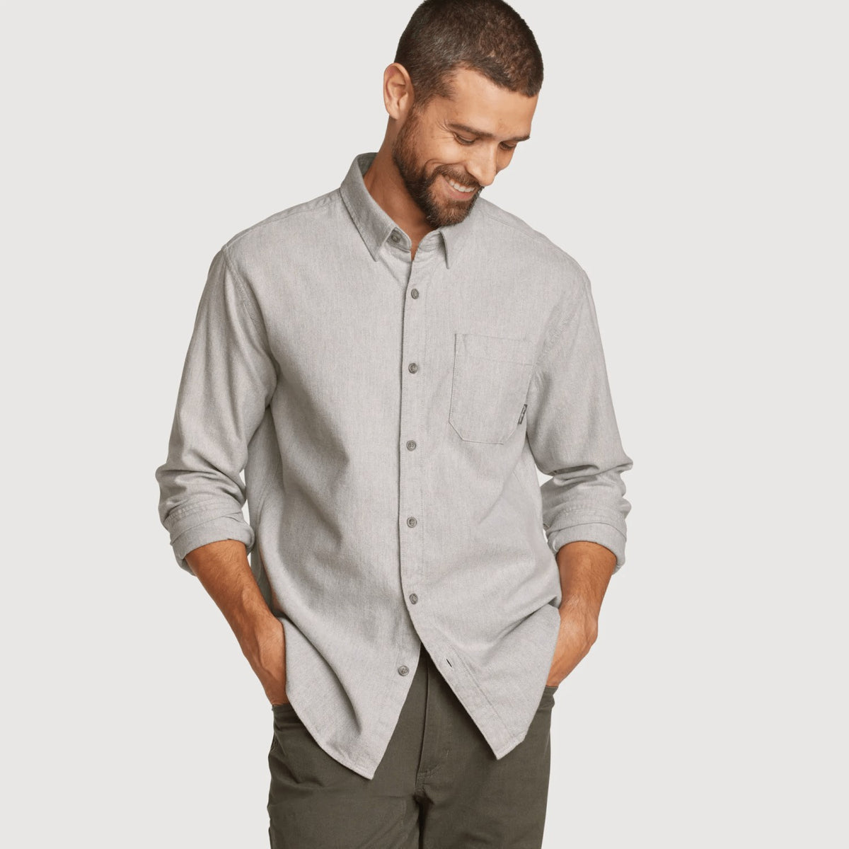 Eddie Bauer Men's LS Classic 1 Pocket Eddies Favoritef