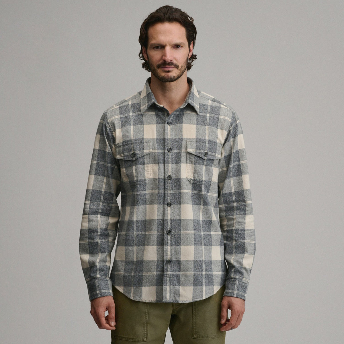Eddie Bauer Men's Long-Sleeve Eddie's Cabin Shirt - Jaspe Flannel