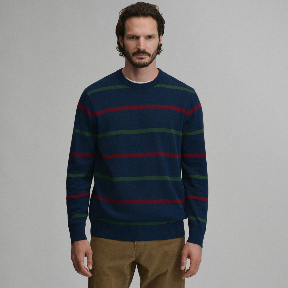 Eddie Bauer Men's Classic Crew Stripe Sweater