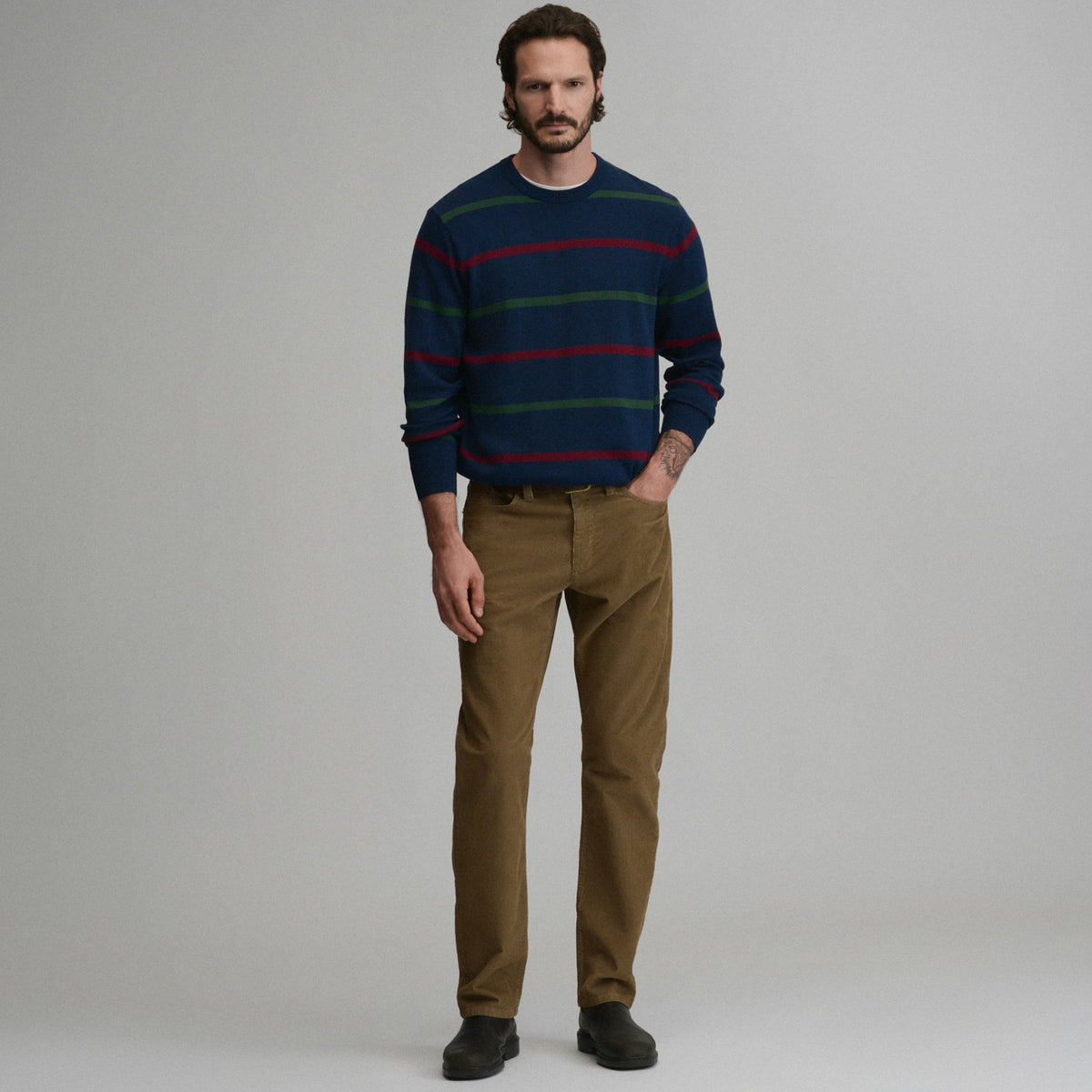 Eddie Bauer Men's Classic Crew Stripe Sweater