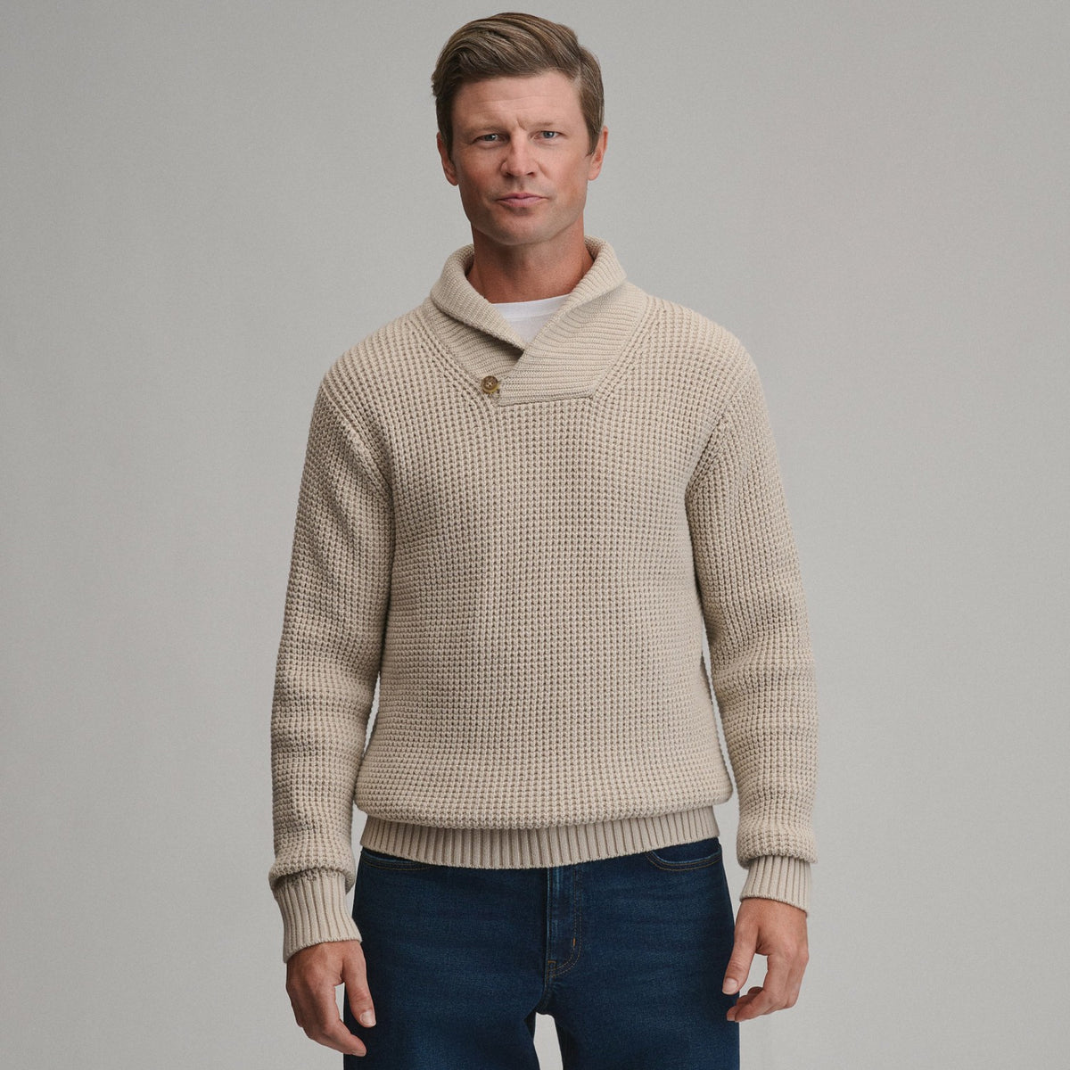Eddie Bauer Men's Holiday Festive Shawl-Neck Sweater