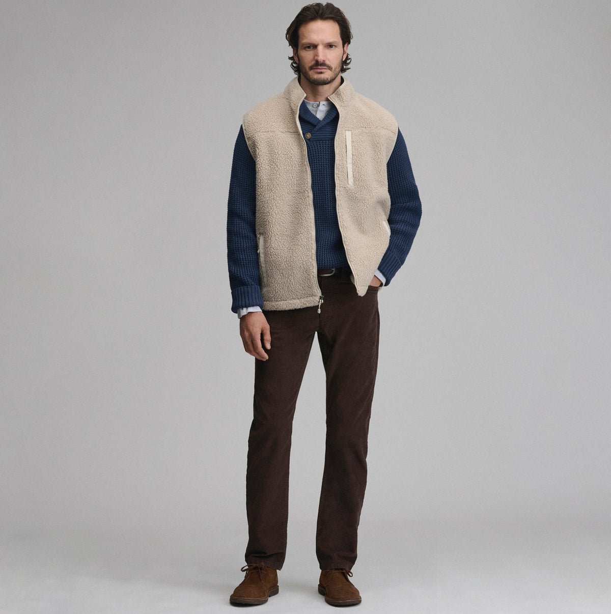 Eddie Bauer Men's Holiday Festive Shawl-Neck Sweater