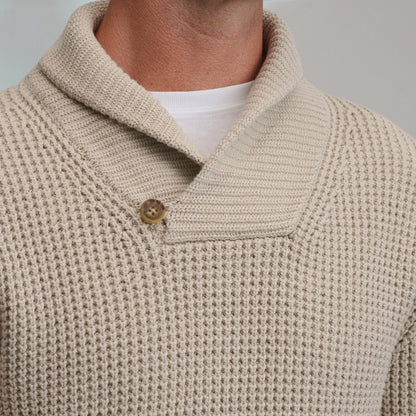 Eddie Bauer Men's Holiday Festive Shawl-Neck Sweater