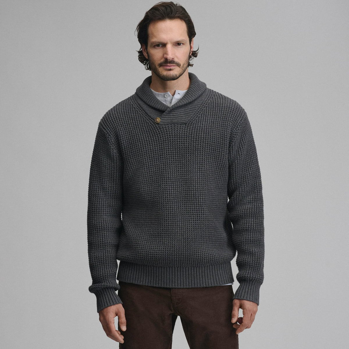 Eddie Bauer Men's Holiday Festive Shawl-Neck Sweater