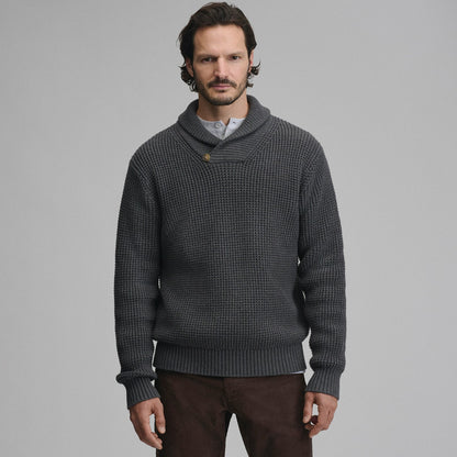 Eddie Bauer Men's Holiday Festive Shawl-Neck Sweater