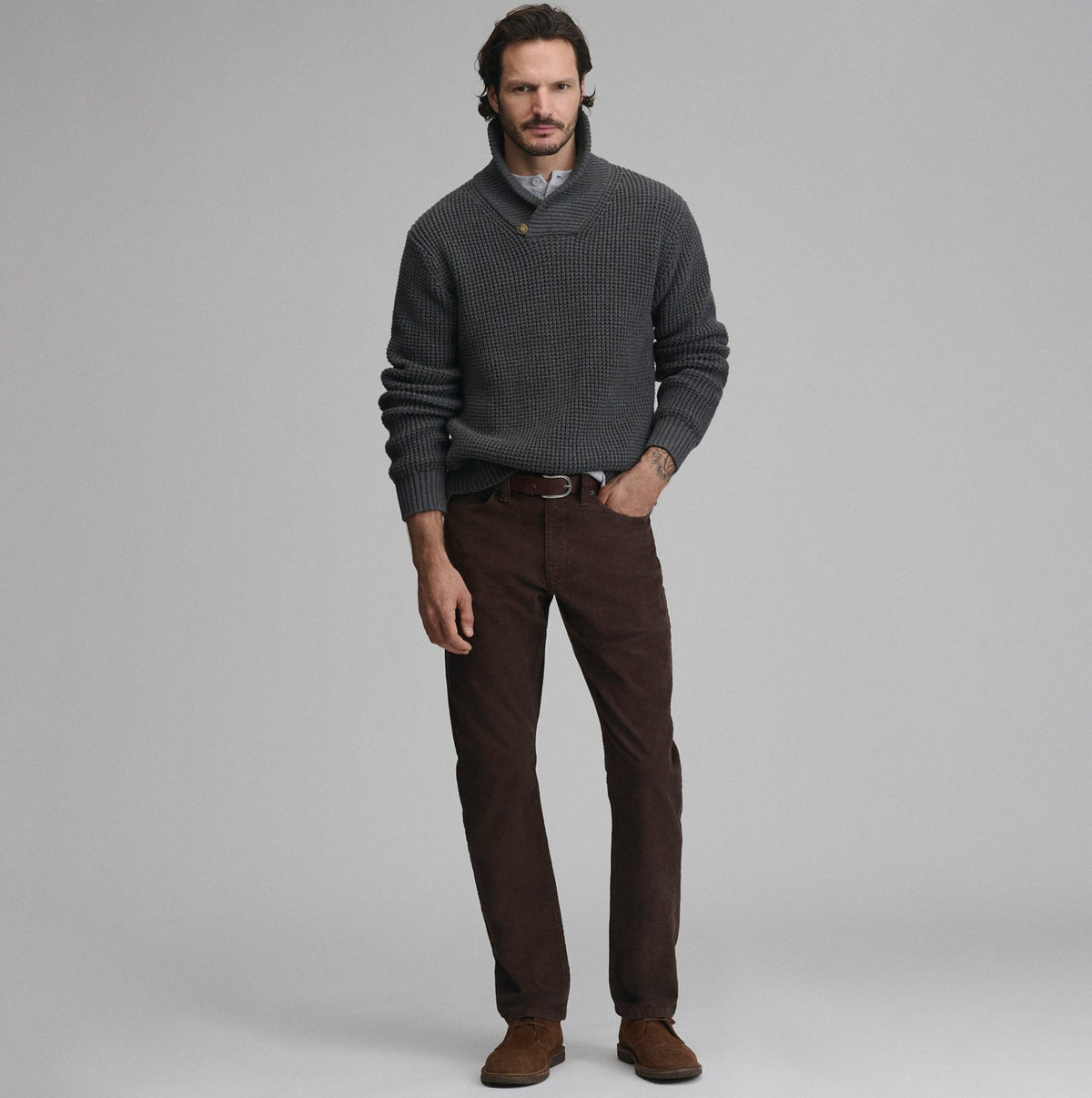 Eddie Bauer Men's Holiday Festive Shawl-Neck Sweater