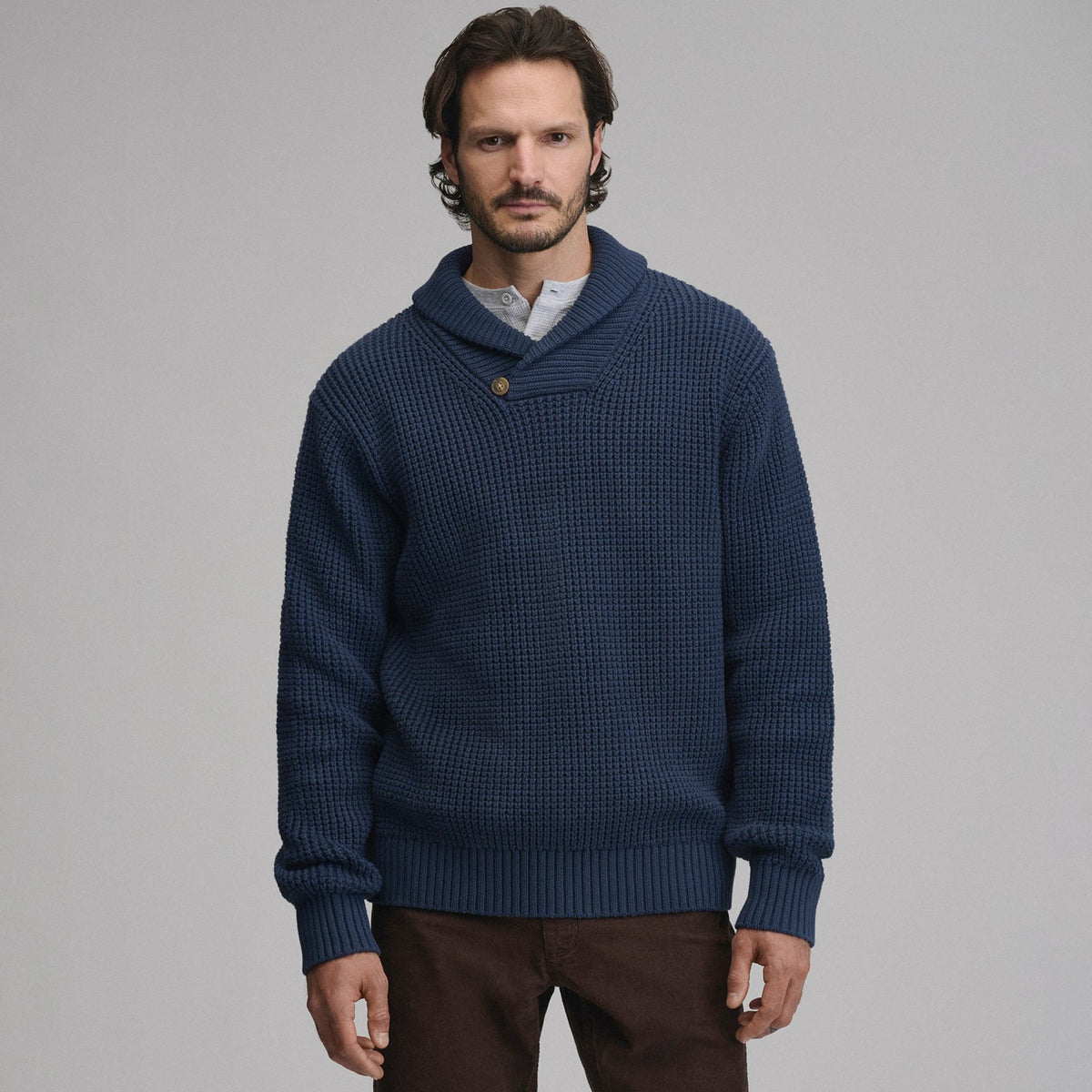 Eddie Bauer Men's Holiday Festive Shawl-Neck Sweater