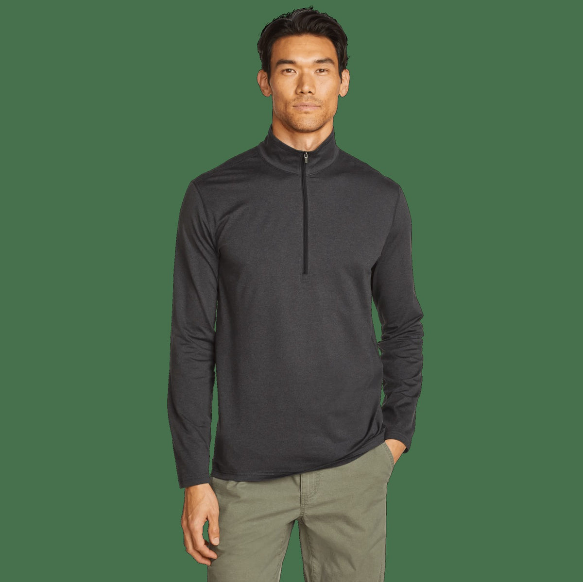 Eddie Bauer Men's LS Men'sn Trek Hz Mock
