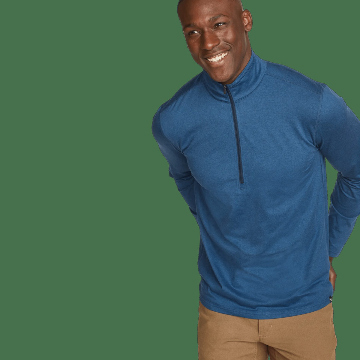 Eddie Bauer Men's LS Men'sn Trek Hz Mock