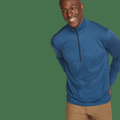 Eddie Bauer Men's LS Men'sn Trek Hz Mock