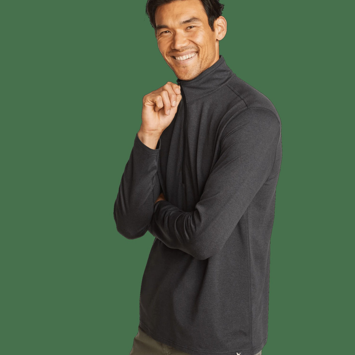 Eddie Bauer Men's LS Men'sn Trek Hz Mock