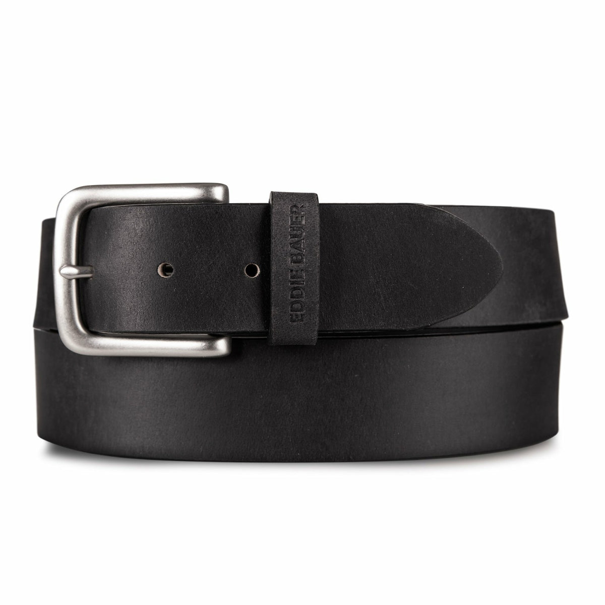 Eddie Bauer Men's Bridle Leather Belt with Nickel Finish Buckle