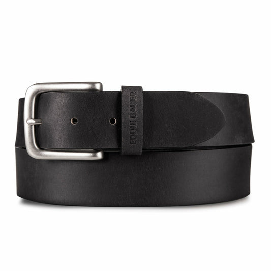 Eddie Bauer Men's Bridle Leather Belt with Nickel Finish Buckle