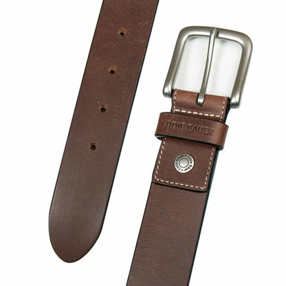 Eddie Bauer Men's Bridle Leather Belt with Nickel Finish Buckle