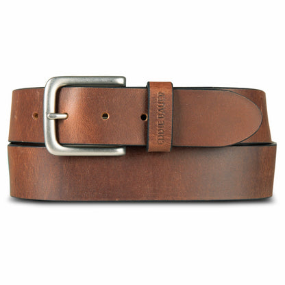 Eddie Bauer Men's Bridle Leather Belt with Nickel Finish Buckle