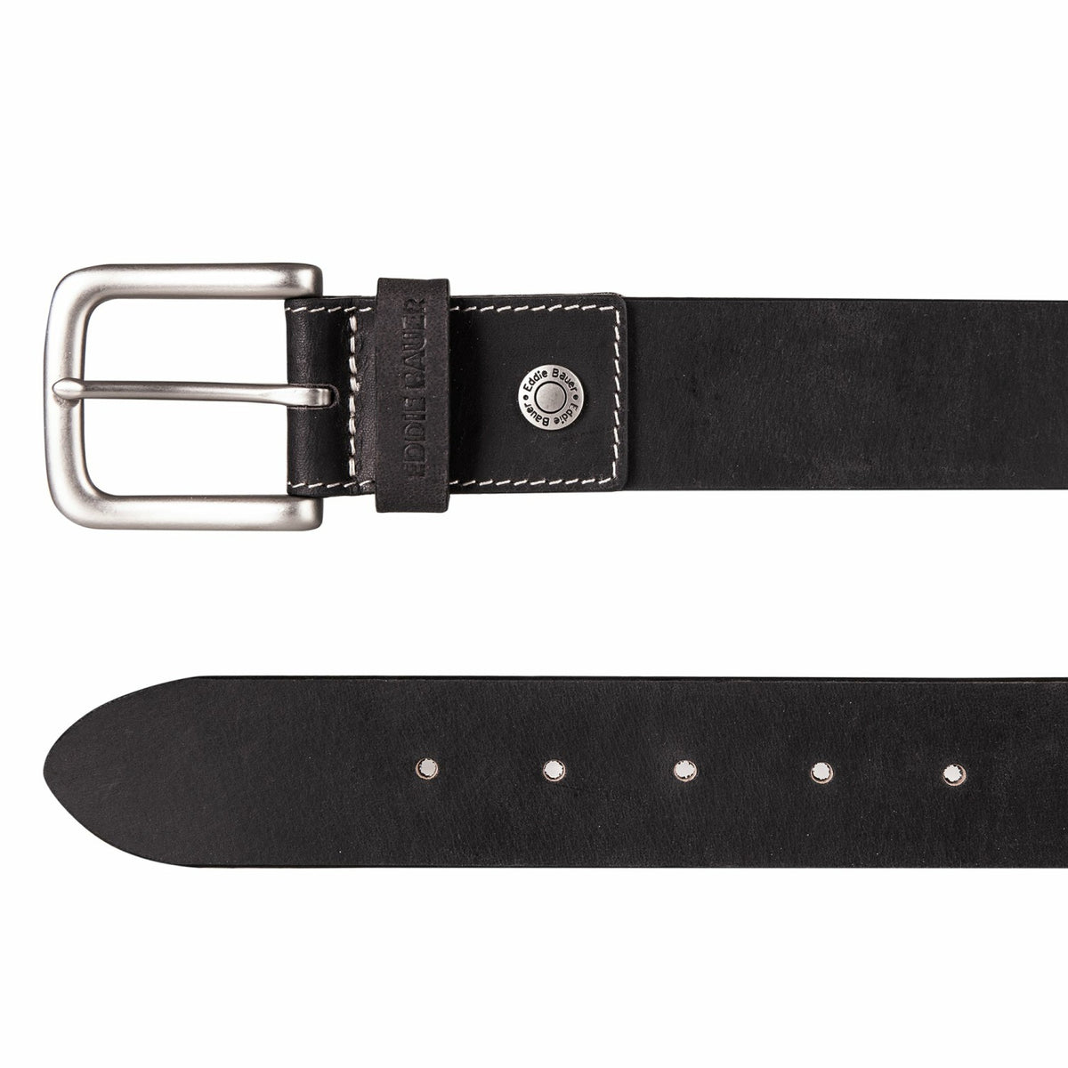Eddie Bauer Men's Bridle Leather Belt with Nickel Finish Buckle