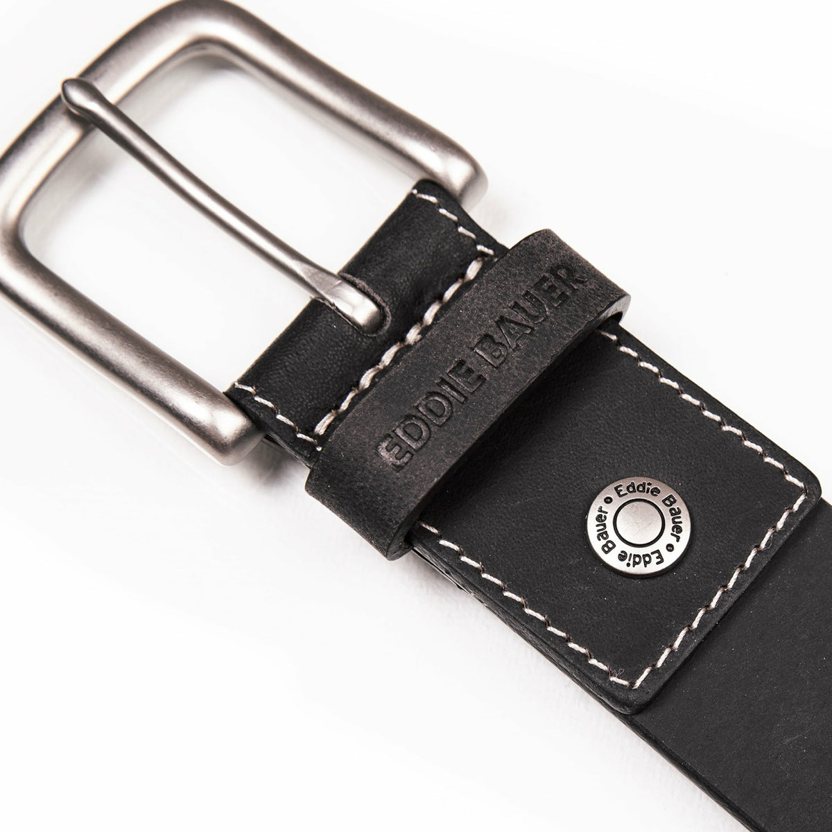 Eddie Bauer Men's Bridle Leather Belt with Nickel Finish Buckle