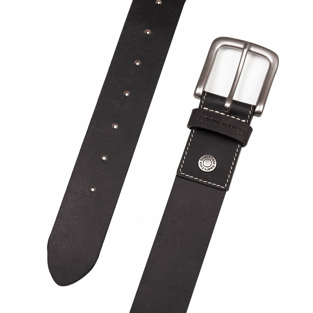 Eddie Bauer Men's Bridle Leather Belt with Nickel Finish Buckle