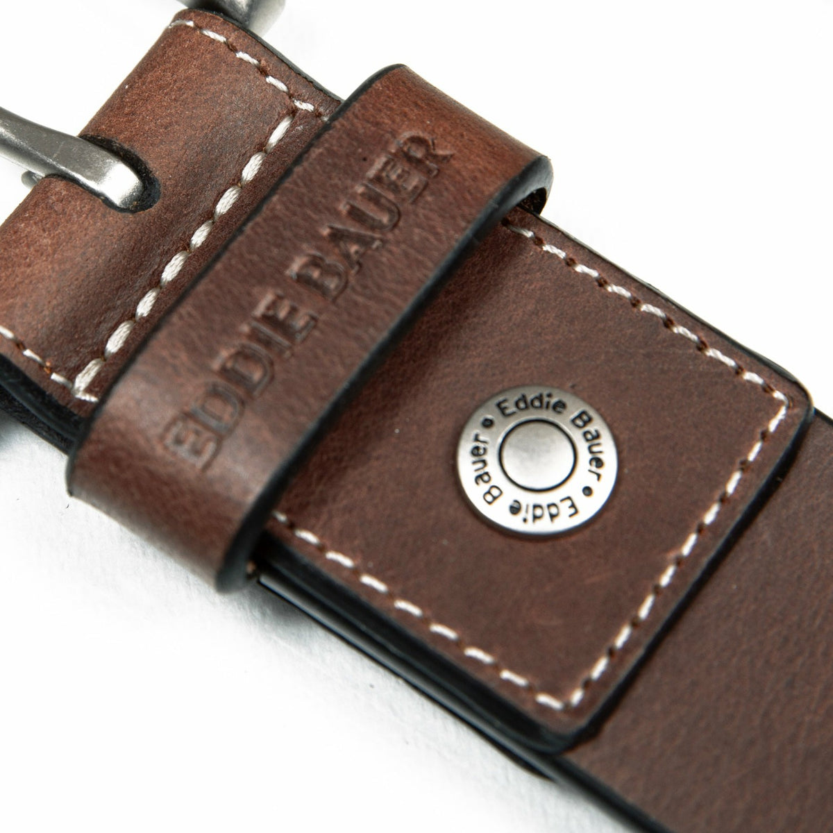 Eddie Bauer Men's Bridle Leather Belt with Nickel Finish Buckle